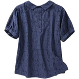 Chemisier léger col claudine manches courtes