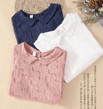 Chemisier léger col claudine manches courtes