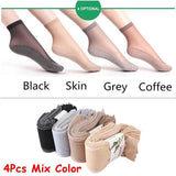 Lot de 4 Bas transparents et antidérapants