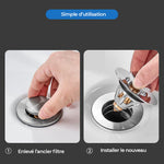 2x Filtre d'évier universel en acier inoxydable