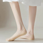 Lot de 5 chaussettes invisibles respirantes en soie glacée