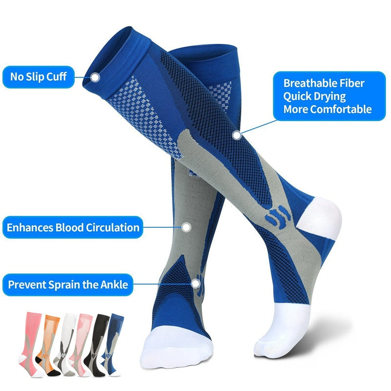 lot de 2 Paires de Chaussettes de Compression Anti Varices