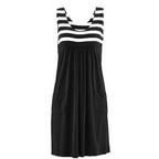Robe d'Été Marinière Sans Manches avec Poches