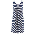 Robe d'Été Marinière Sans Manches avec Poches