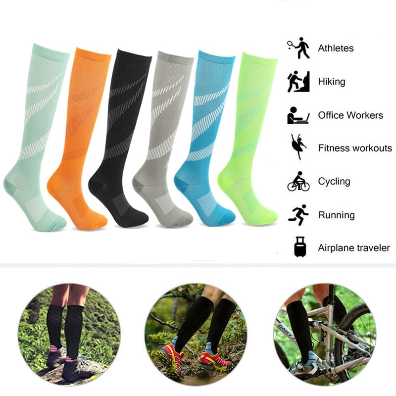 lot de5 Paires de Chaussettes de Compression Anti Varices