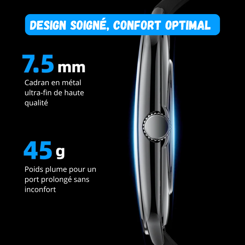 Montre Connectée Ultra Fine - Écran AMOLED HD 1.96" + 1 Bracelet OFFERT