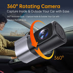 Mini Dashcam Rotative 360° pour Voiture 1080P Ultra HD WiFi - Vision Nocturne & Enregistreur DVR