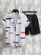 Ensemble Chemise & Short à Rayures - Homme