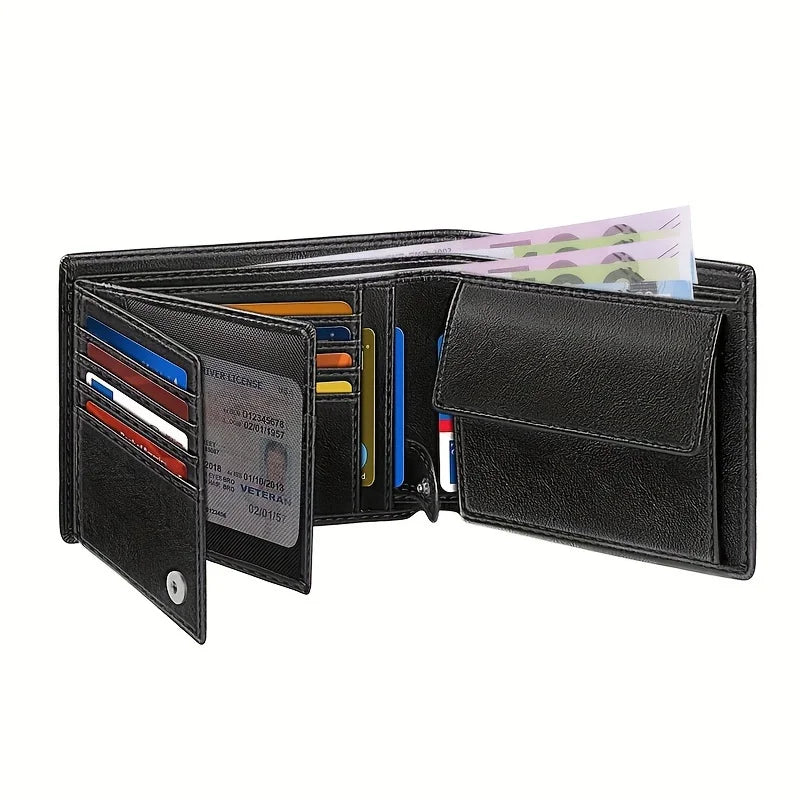 Portefeuille Anti-RFID en Cuir PU Grande Capacité - Homme