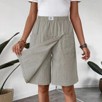 Short 2 en 1 Jupe Léger à Taille Élastique et Poches