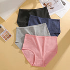 Lot 4 Culottes Taille Haute Femme Coton Sans Coutures — Couleur Unie, Confortables