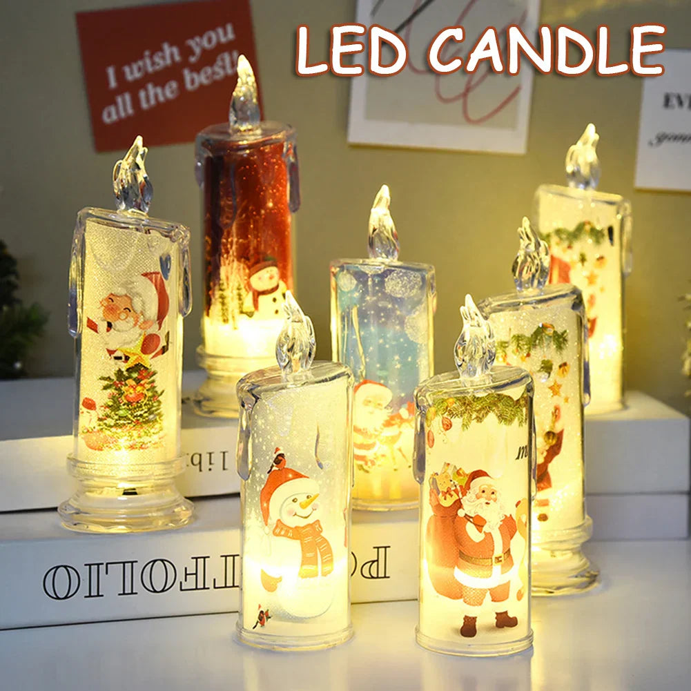 Lot de 4 Bougies LED de Noël - Lumière Chaude