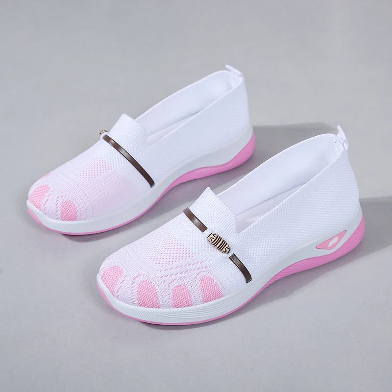 Chaussures Slip-On de Marche à Enfiler en Marille Respirante
