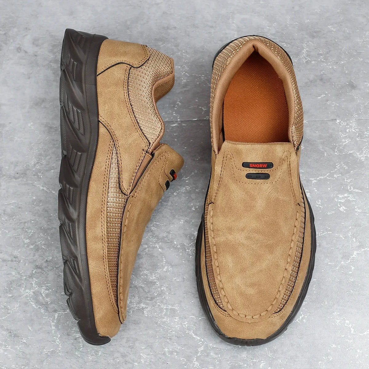 Chaussures Slip-on en Cuir PU et Maille - Homme
