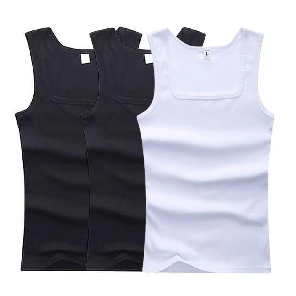 Lot de 3 Débardeurs en Pur Coton Col en U
