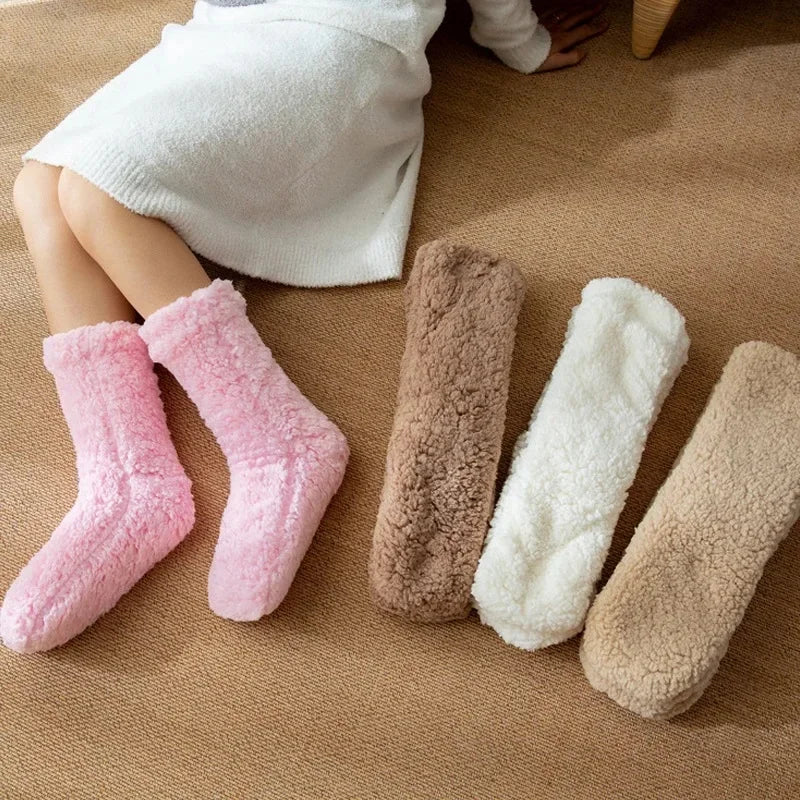 Chaussons Hauts Thermiques Antidérapants Femme
