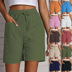 Short d'été taille haute avec poches — femme, coupe ample décontractée