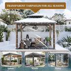 Bâche Transparente Imperméable en Polyéthylène – Anti-Déchirure avec Œillets Antirouille – Jardin, Terrasse & Poulailler