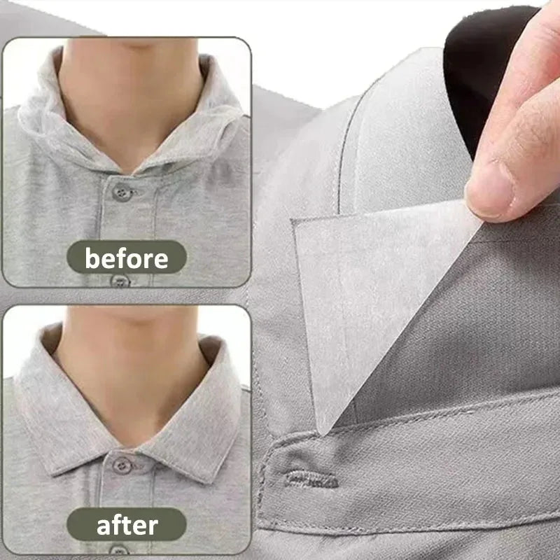 Lot de 50 Patchs Auto-Adhésifs Invisbles pour Col de Chemise et Polo – Maintenez un Col Impeccable