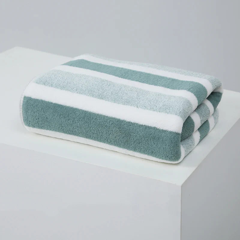 Serviette de bain rayée ULTRA absorbante et épaisse - 70x140cm
