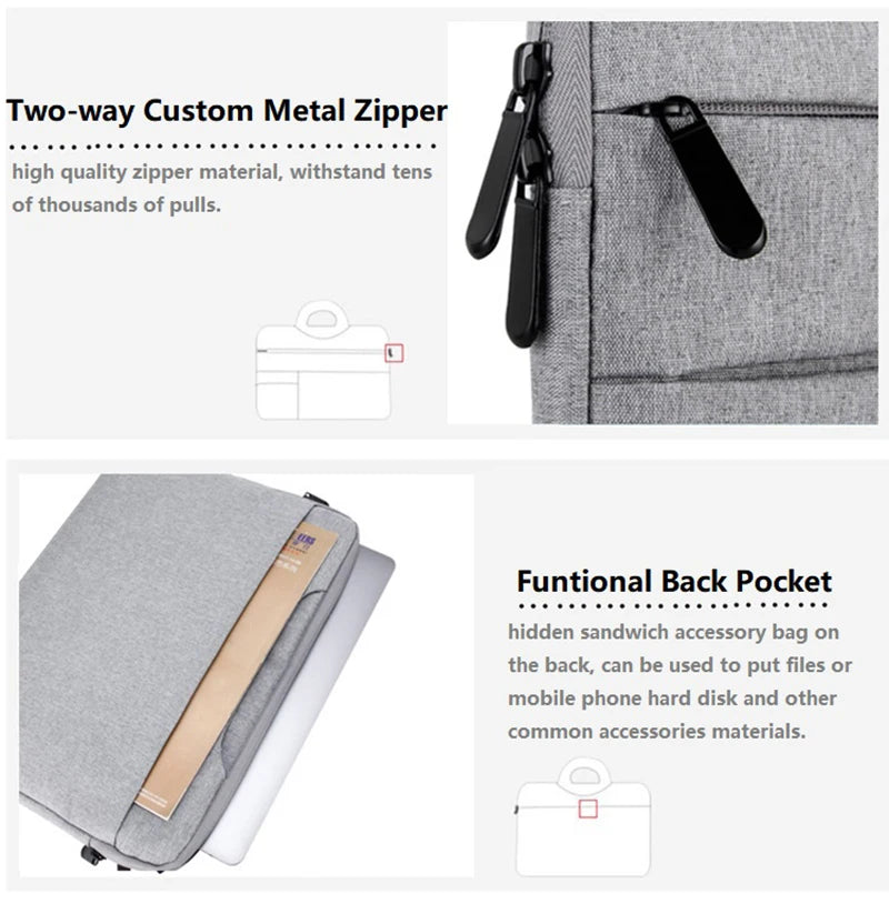 Sacoche Universelle Imperméable pour Ordinateur Portable 11 à 15,6 Pouces – Style Porte-documents avec Poignée
