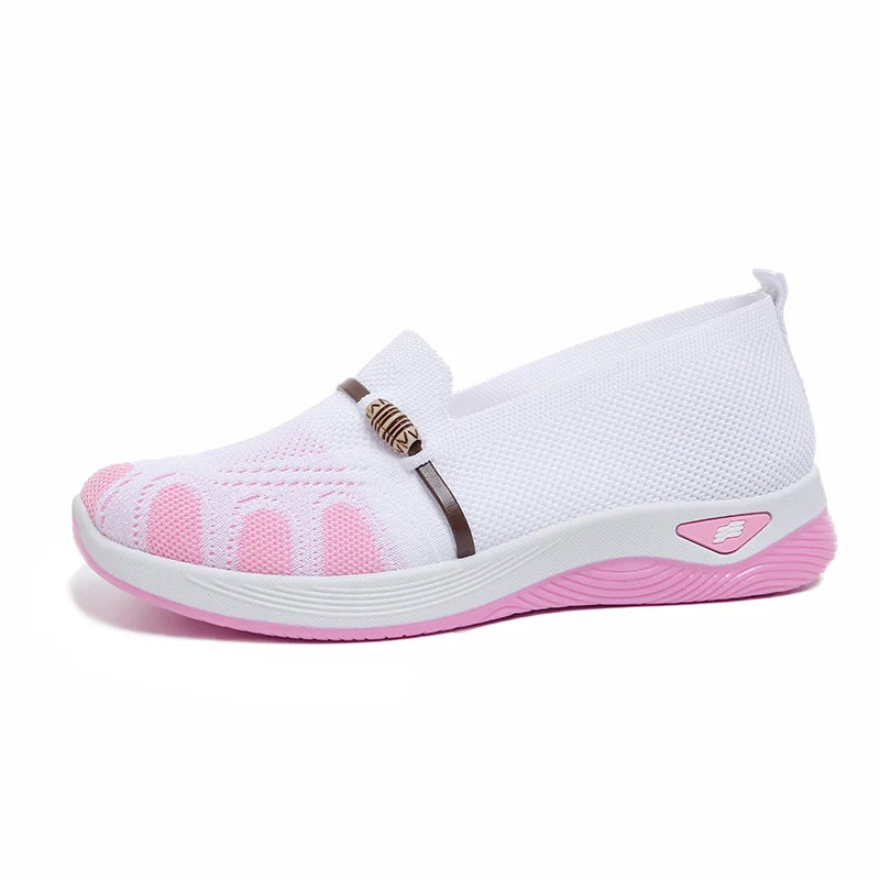 Chaussures Slip-On de Marche à Enfiler en Marille Respirante
