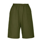 Short Long Femme Coton & Lin Taille Élastique