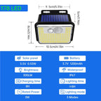Applique murale solaire 178 LED Puissantes - Waterproof et détecteur de mouvement intégré
