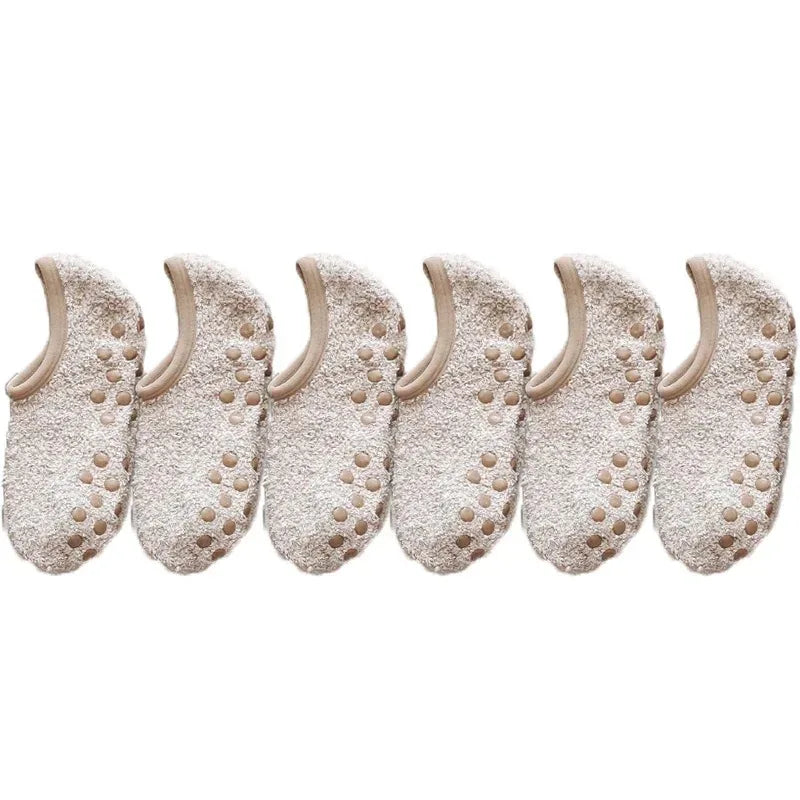 3 Pairs Warm Anti-Slip Fleece Slipper Socks