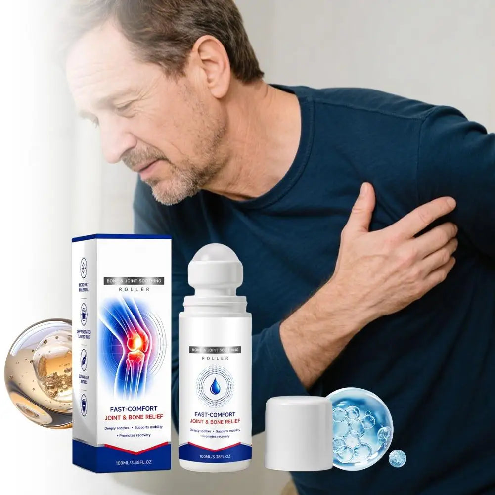 Roll-On de Massage Apaisant 100ML – Applicateur à Bille pour Articulations, Genoux, Épaules, Nuque & Dos