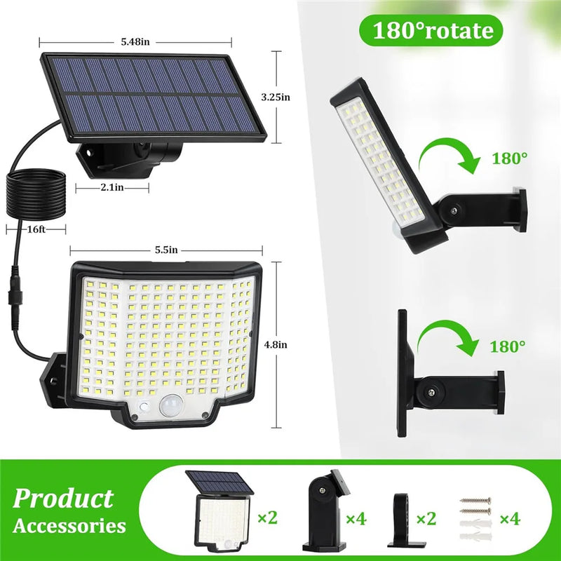 Lampe Solaire 172 LED avec Télécommande