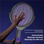 Raquette électrique anti-moustiques télescopique — tête rotative