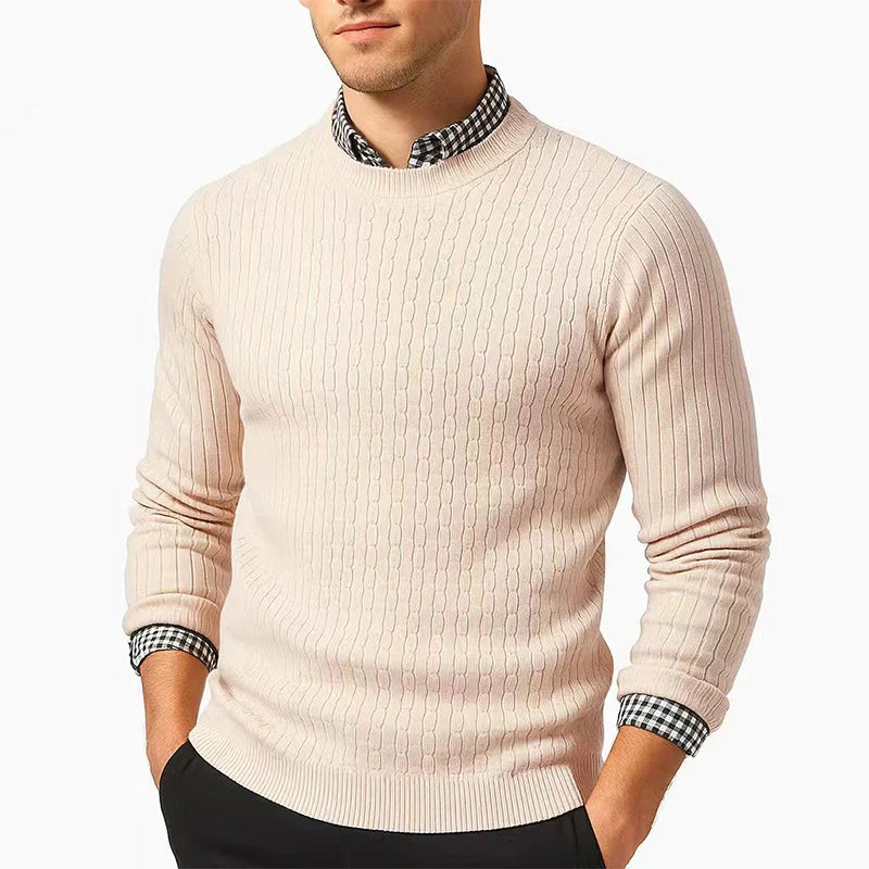 Pull à Torsades en Maille Chaude - Homme