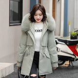 Parka à Capuche avec Col en Fourrure pour Femme