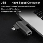 Clé USB 2.0 2 EN 1 USB-A & Type-C – Rotative à 360° – 8 Go à 128 Go – Stockage & Transfert pour Smartphone et PC