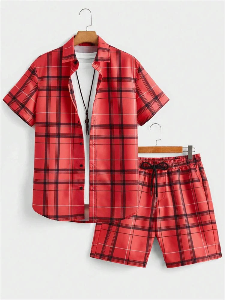 Ensemble Chemise & Short à Rayures - Homme