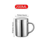 Tasse Isotherme Double Paroi en Acier Inoxydable – Mug Anti-Brûlure avec Couvercle et Poignée pour Café, Thé, Bureau et Voyage