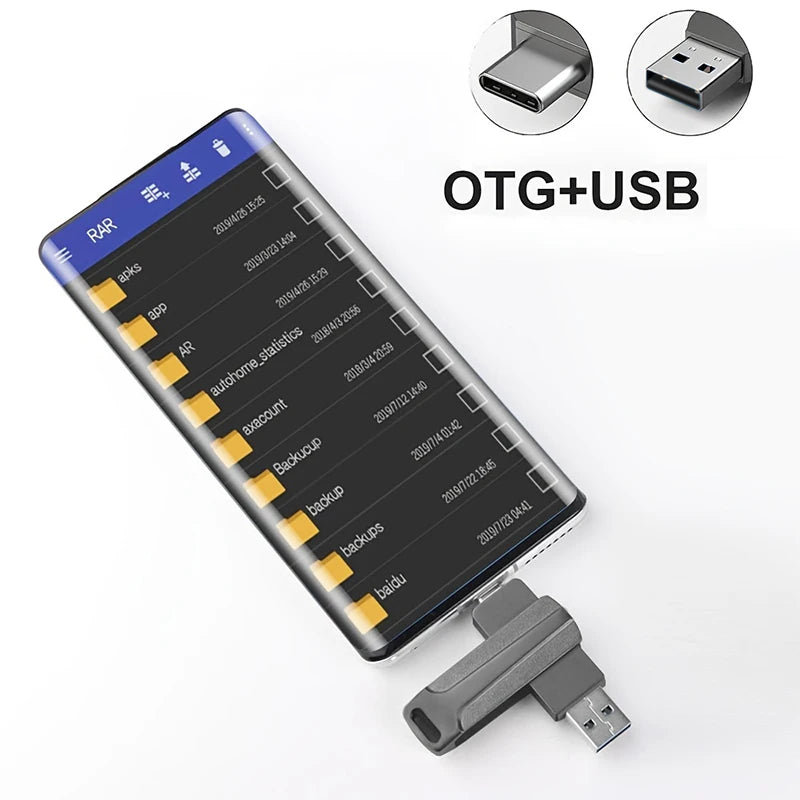 Clé USB 2.0 2 EN 1 USB-A & Type-C – Rotative à 360° – 8 Go à 128 Go – Stockage & Transfert pour Smartphone et PC