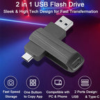 Clé USB 2.0 2 EN 1 USB-A & Type-C – Rotative à 360° – 8 Go à 128 Go – Stockage & Transfert pour Smartphone et PC