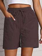 Short d'été taille haute avec poches — femme, coupe ample décontractée