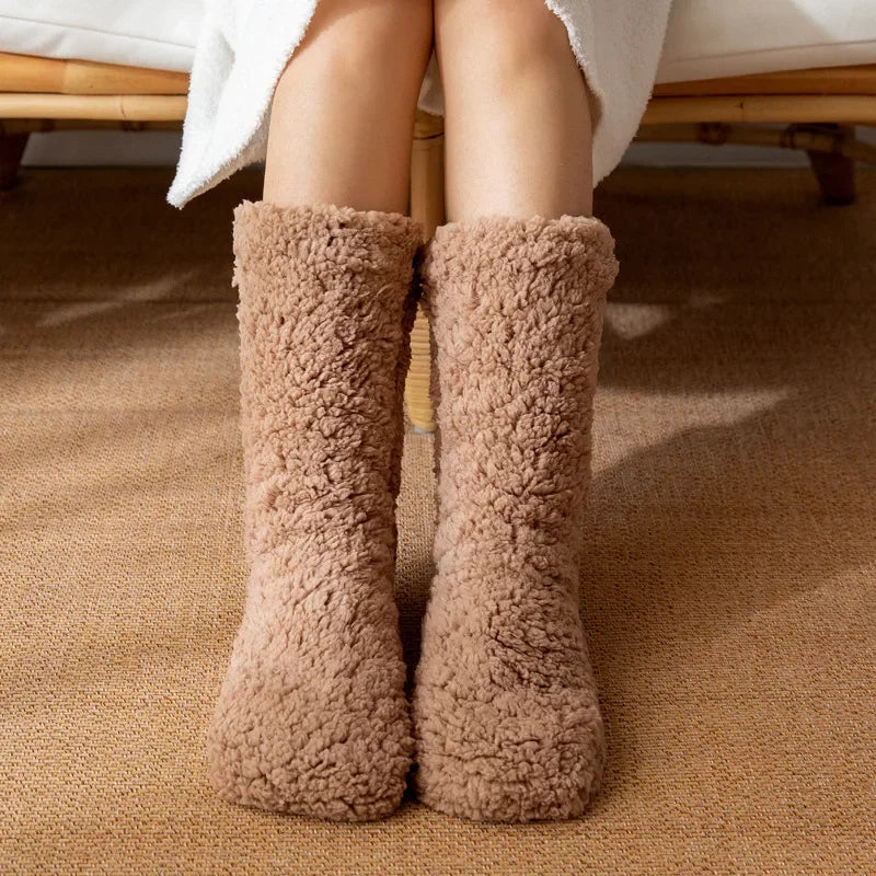 Chaussons Hauts Thermiques Antidérapants Femme