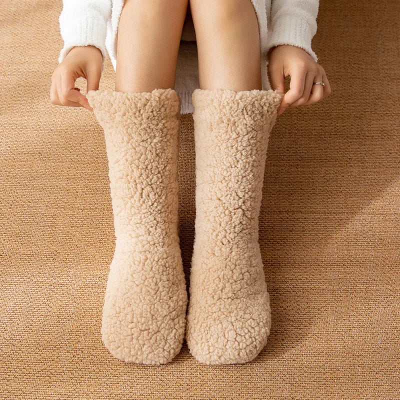 Chaussons Hauts Thermiques Antidérapants Femme