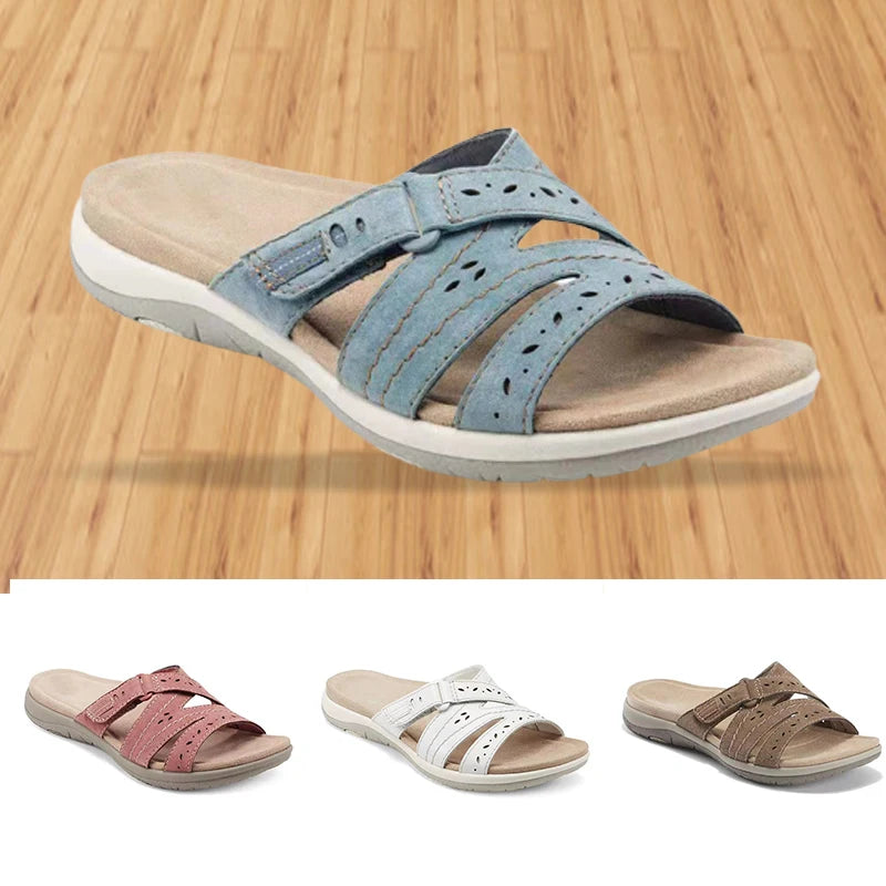 Sandales Orthopédiques Femme à Velcro Réglable – Confort Premium et Design Ajouré