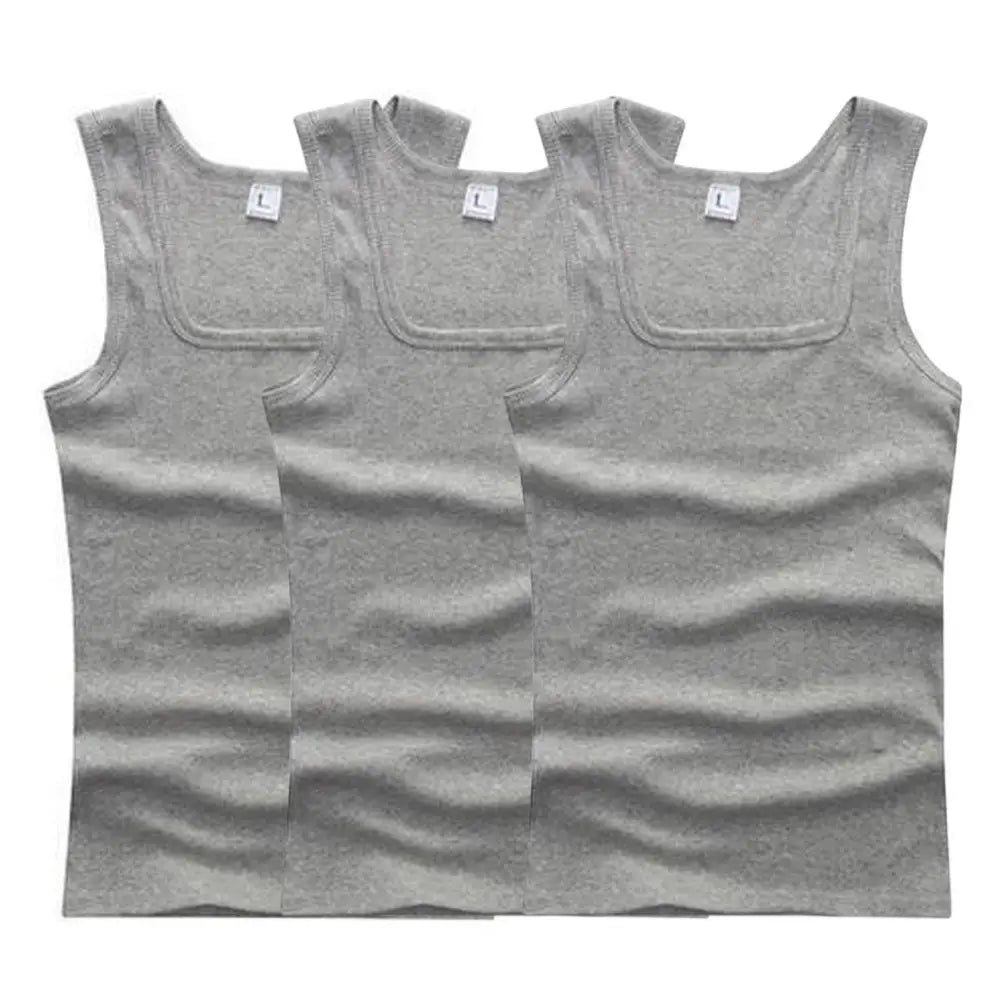 Lot de 3 Débardeurs en Pur Coton Col en U