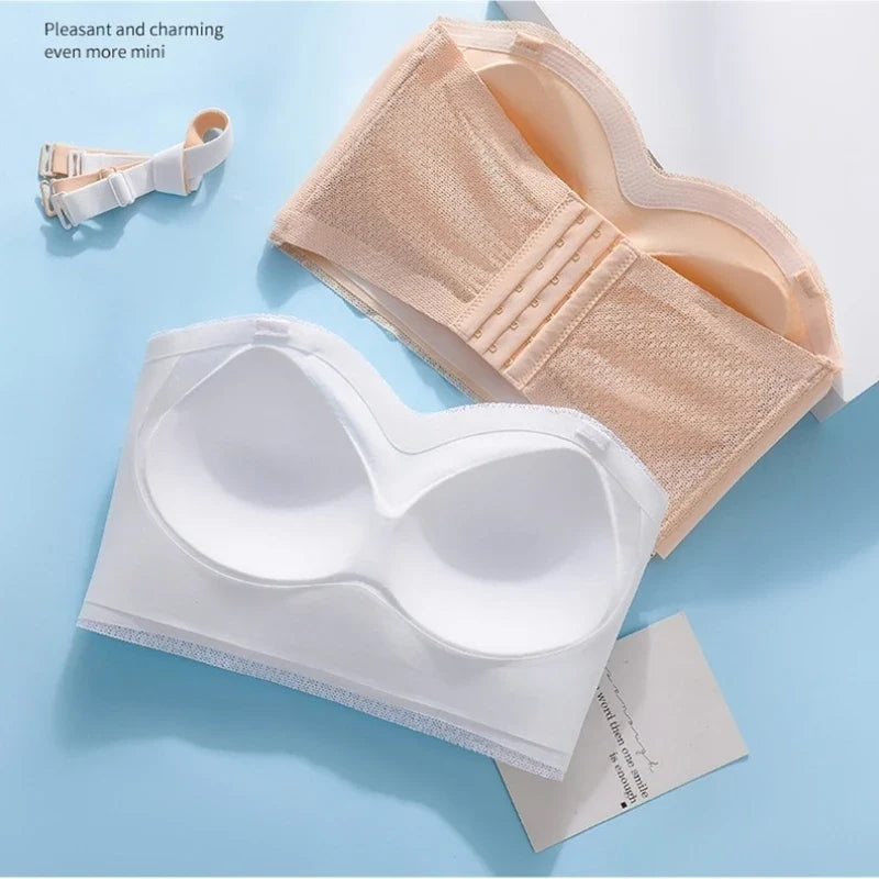 Soutien-gorge push-up sexy sans bretteles avec fermeture avant