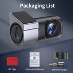 Mini Dashcam Rotative 360° pour Voiture 1080P Ultra HD WiFi - Vision Nocturne & Enregistreur DVR