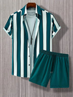 Ensemble Chemise & Short à Rayures - Homme