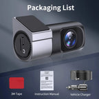 Mini Dashcam Rotative 360° pour Voiture 1080P Ultra HD WiFi - Vision Nocturne & Enregistreur DVR