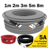 Câble USB-C 5A Charge Ultra Rapide – 1 à 8m
