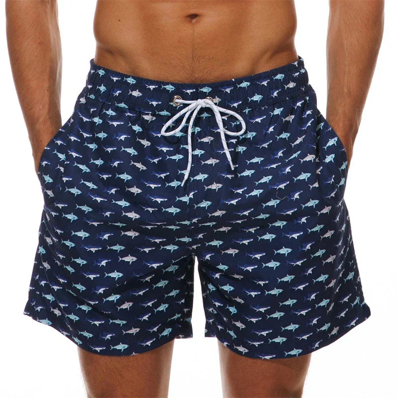 Short de Bain à Cordon et Différents Motifs